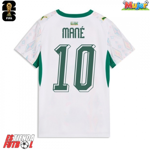 Senegal Sadio Mane #10 Primera Equipación Mujer Mundial 2026 Manga Corta